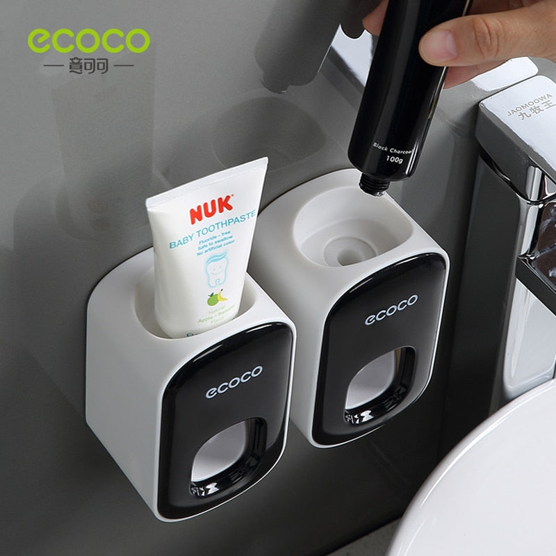 Revolutionize Your Smile with the ECOCO Automatic Toothpaste Dispenser and Toothbrush Holder!