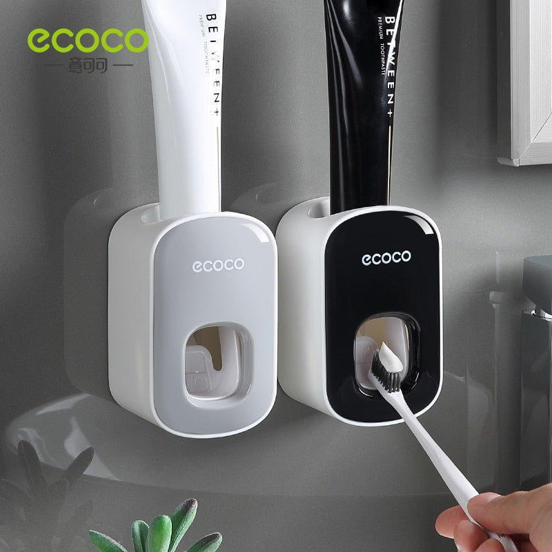 Revolutionize Your Smile with the ECOCO Automatic Toothpaste Dispenser and Toothbrush Holder!