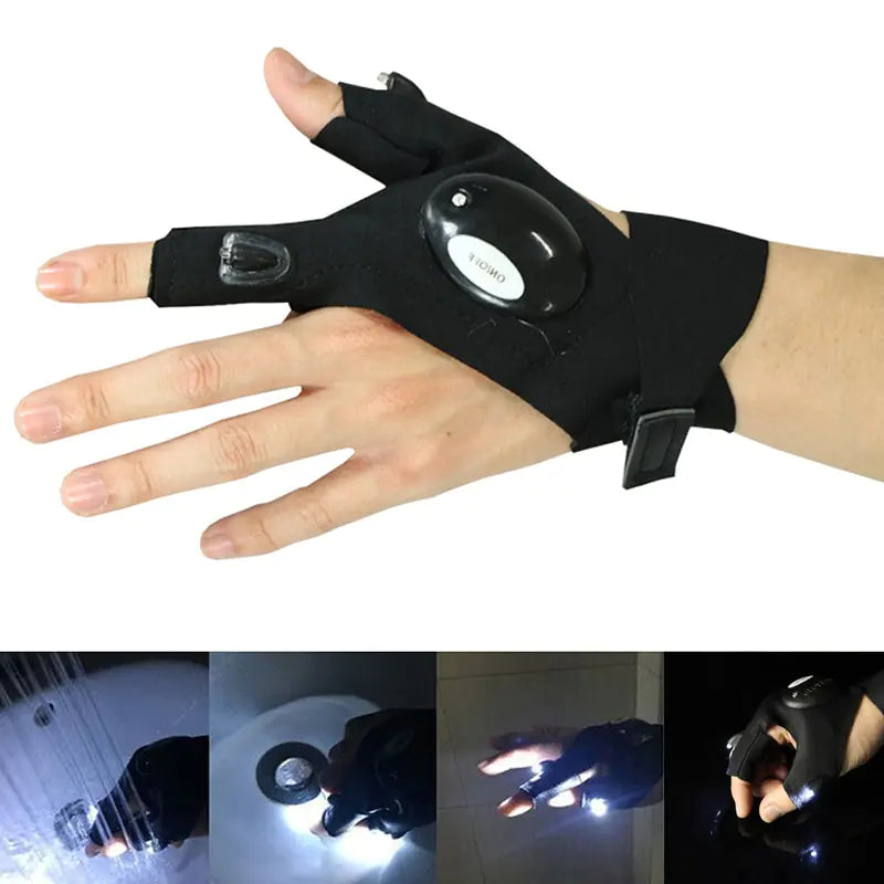 Illuminate Your Adventures with Outdoor Fingerless Fishing Gloves - Hands-Free Light for Every Task!