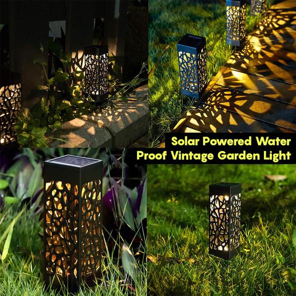 Illuminate Your Outdoor Oasis with the Solar Powered Waterproof Vintage Garden Light!