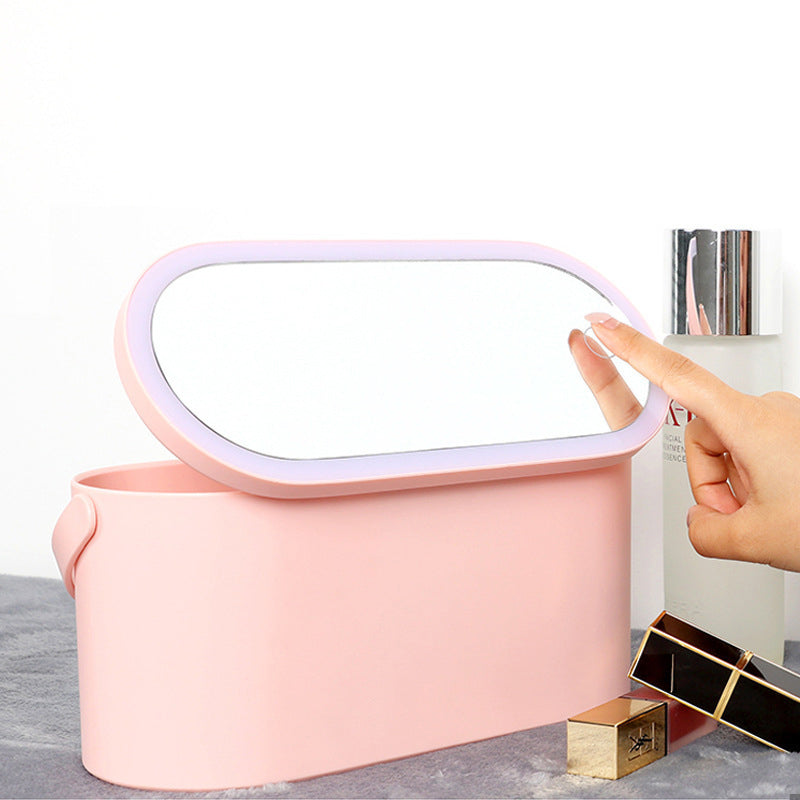 Glow On-The-Go with our Portable LED Makeup Organizer Box!