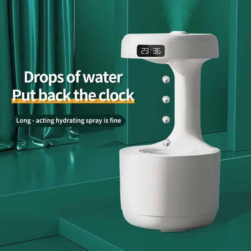 Elevate Your Space with the Anti-Gravity LED Clock Humidifier - Style Meets Wellness!"